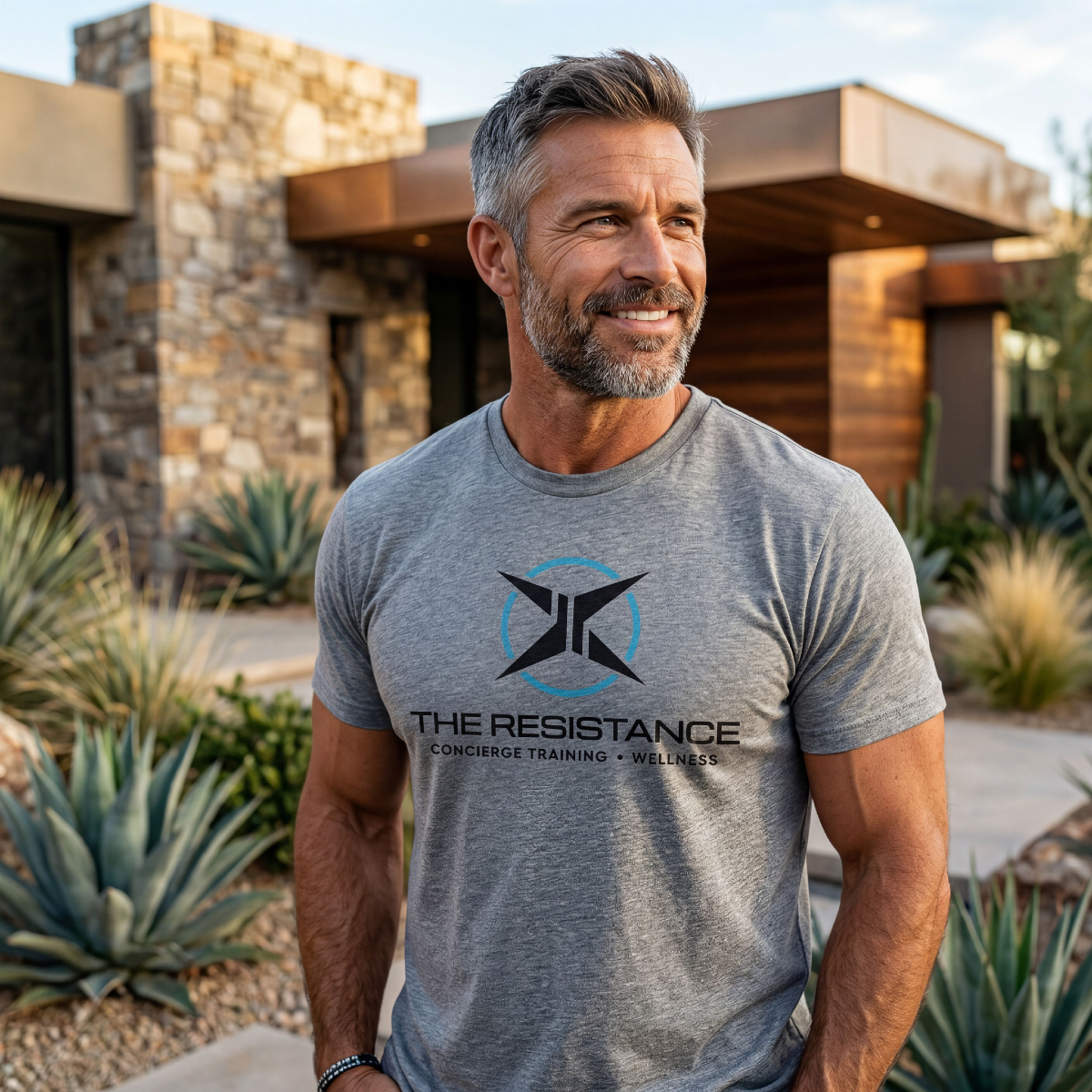 The Standard Issue EMS training t-shirt lifestyle shot in heather gray